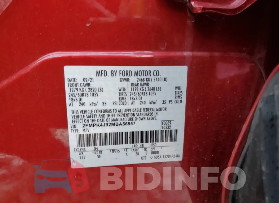 2FMPK4J92MBA56857 Photo# 13