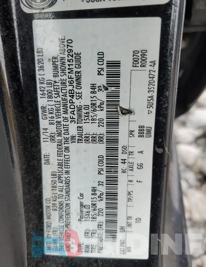 3FADP4BJ6FM152970 Photo# 12