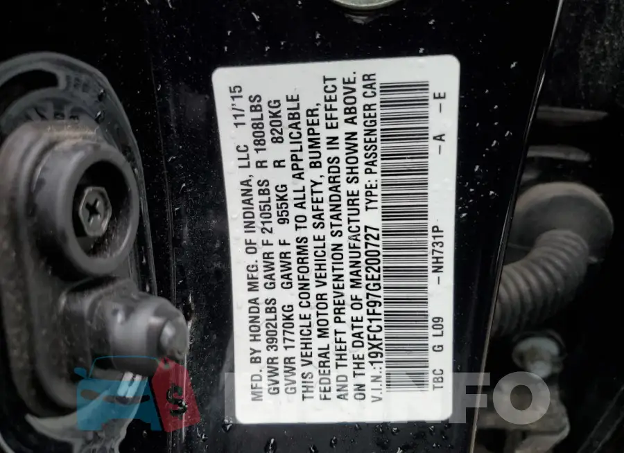 19XFC1F97GE200727 Photo# 12