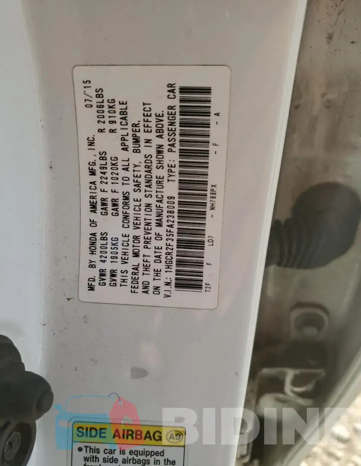 1HGCR2F35FA238009 Photo# 12