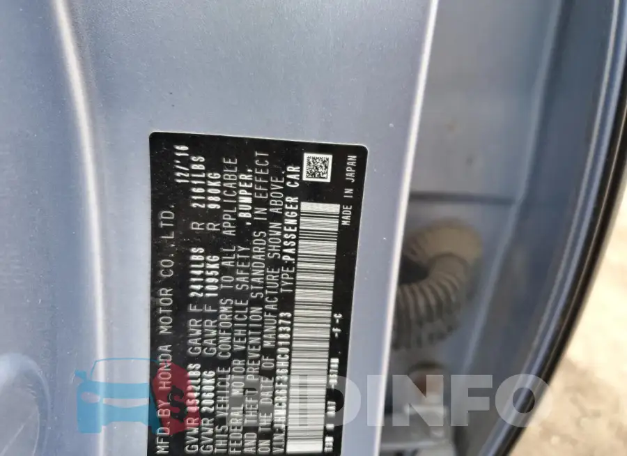 JHMCR6F36HC018373 Photo# 12