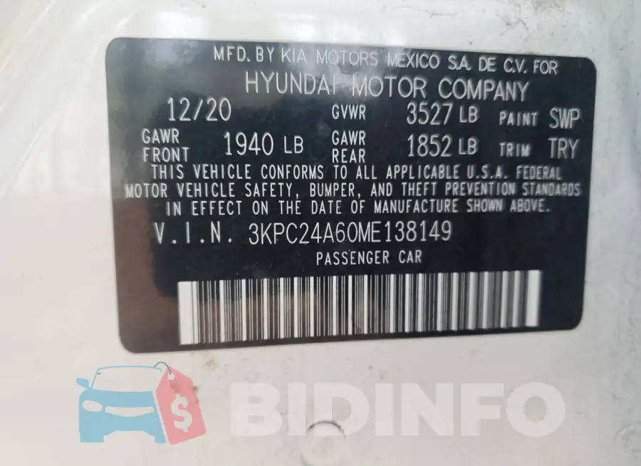 3KPC24A60ME138149 Photo# 12
