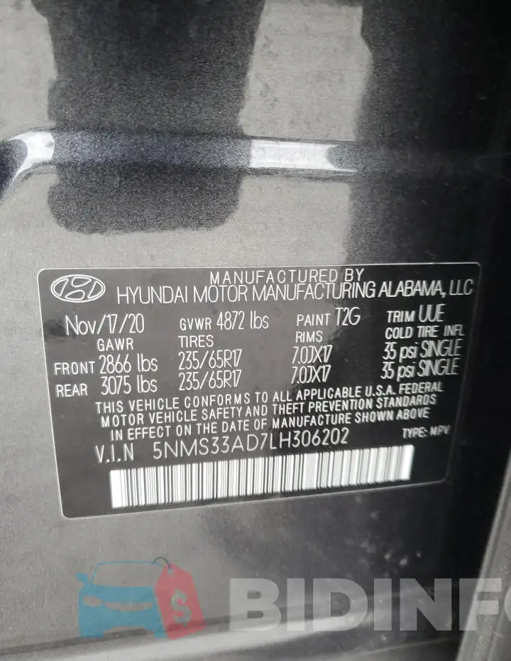 5NMS33AD7LH306202 Photo# 13