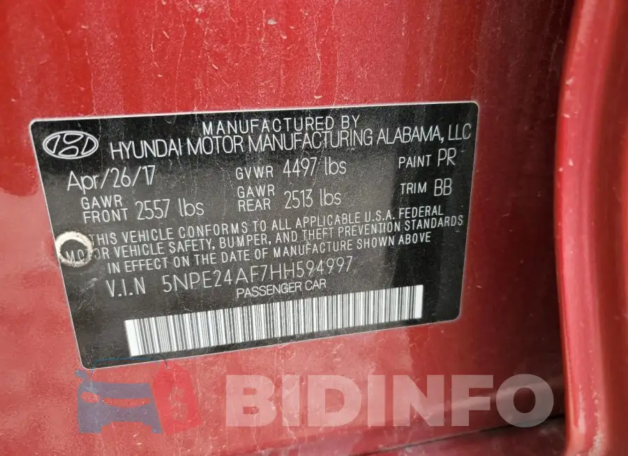 5NPE24AF7HH594997 Photo# 12