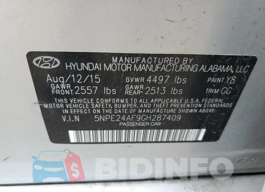 5NPE24AF9GH287409 Photo# 12