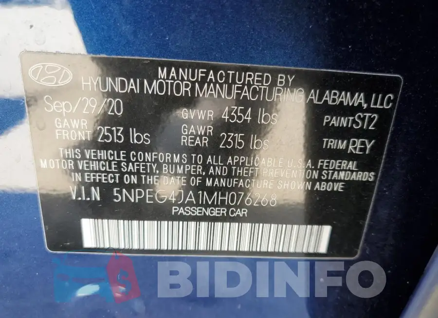5NPEG4JA1MH076268 Photo# 13