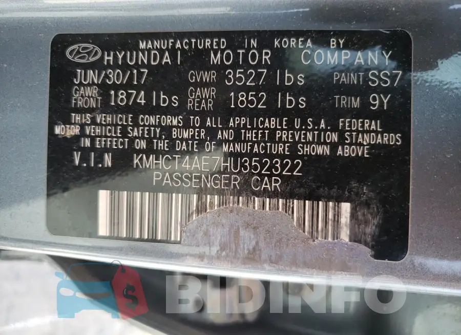 KMHCT4AE7HU352322 Photo# 12