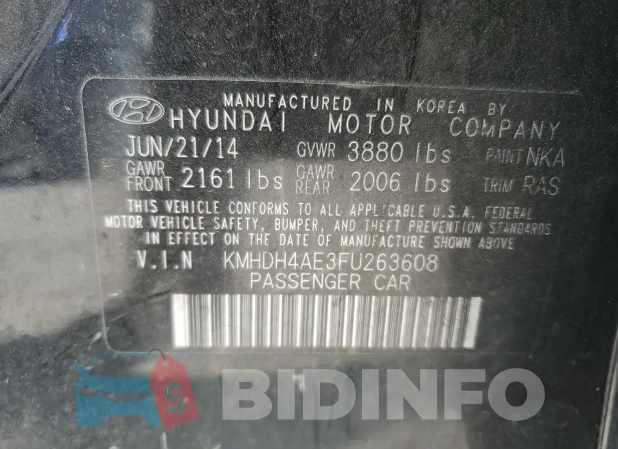 KMHDH4AE3FU263608 Photo# 13