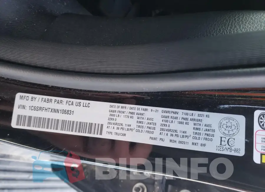 1C6SRFHTXNN106831 Photo# 13