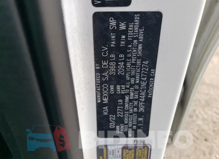 3KPF44AC1NE477274 Photo# 12