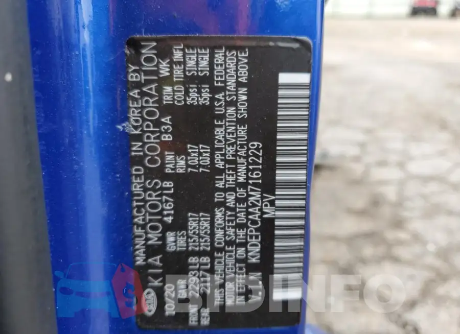 KNDEPCAA2M7161229 Photo# 12