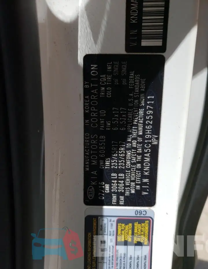 KNDMA5C19H6259711 Photo# 13