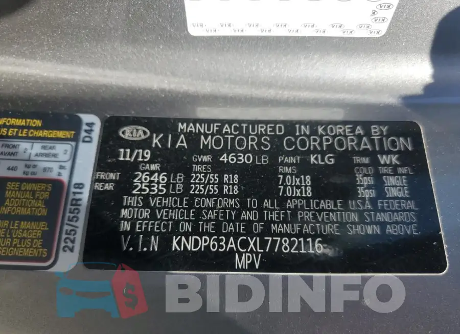 KNDP63ACXL7782116 Photo# 13
