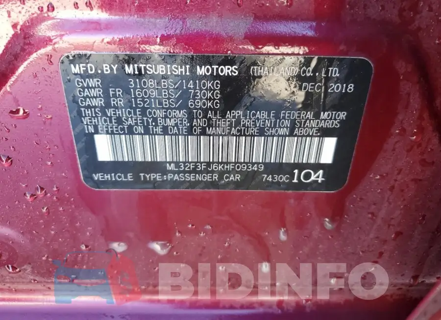 ML32F3FJ6KHF09349 Photo# 12
