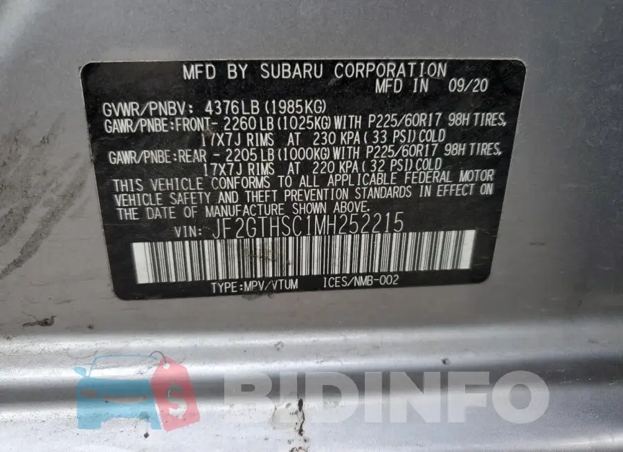 JF2GTHSC1MH252215 Photo# 12