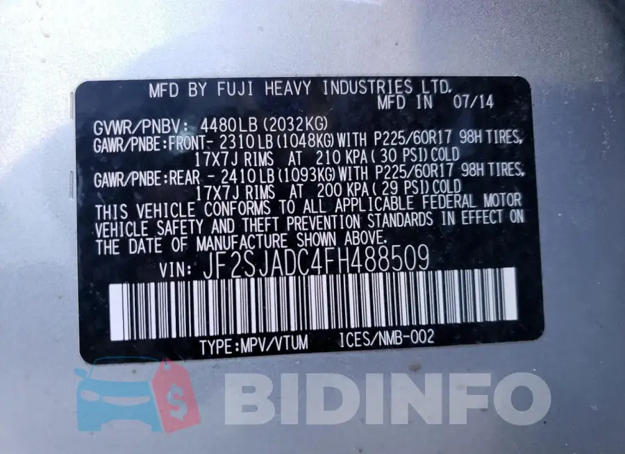 JF2SJADC4FH488509 Photo# 13