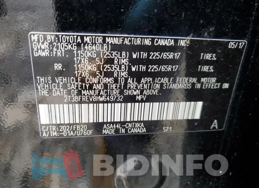 2T3BFREV8HW649732 Photo# 13