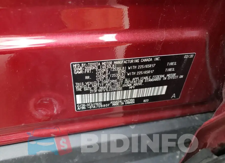 2T3F1RFV1LC098200 Photo# 13