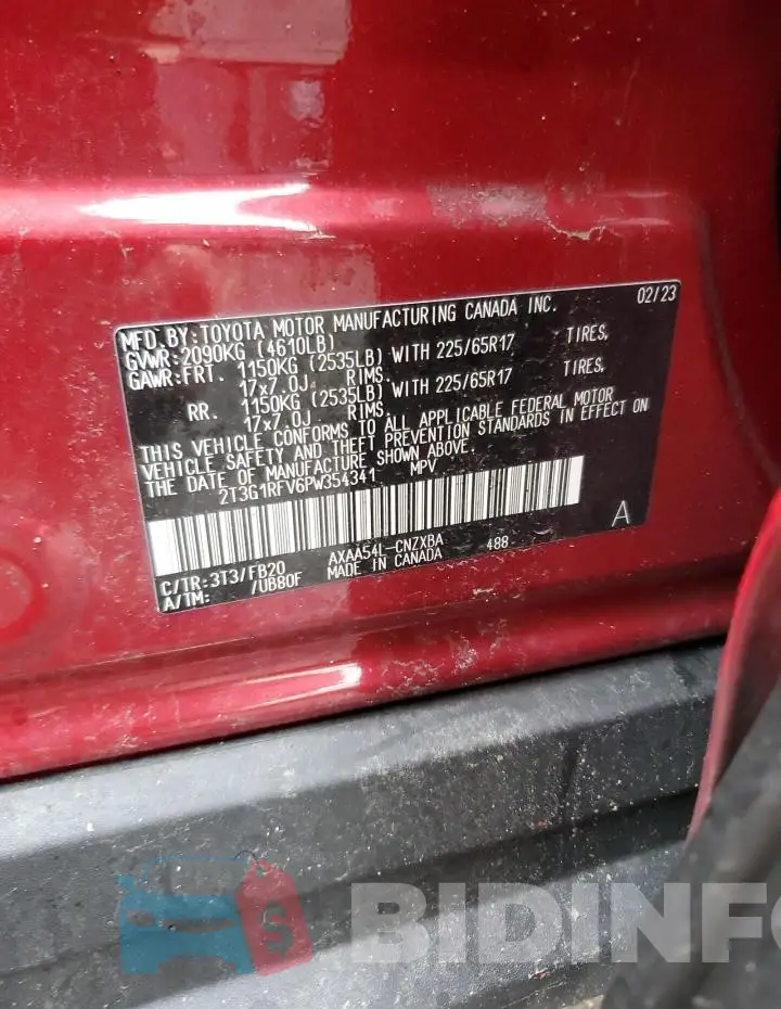 2T3G1RFV6PW354341 Photo# 13