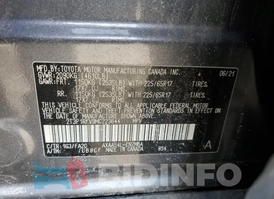 2T3P1RFV9MC223644 Photo# 12