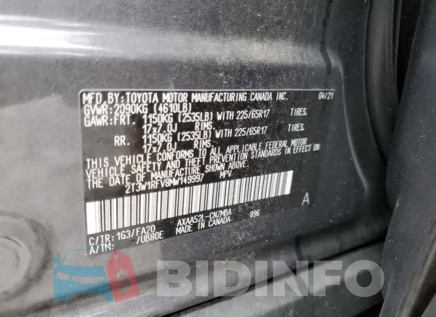 2T3W1RFV8MW149997 Photo# 13