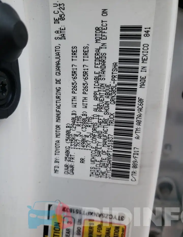 3TYCZ5ANXPT151837 Photo# 12