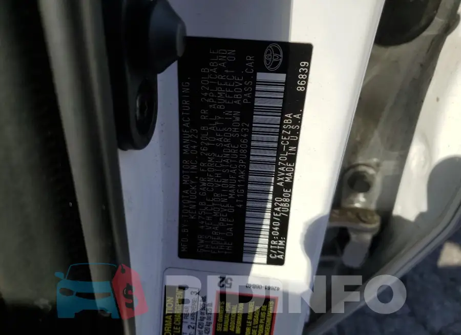 4T1G11AK3PU806432 Photo# 12