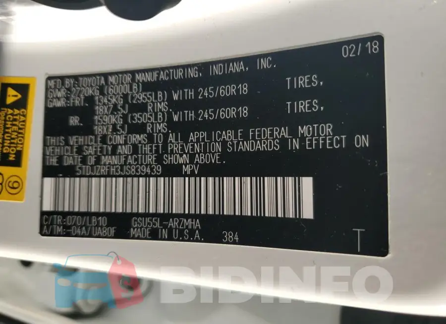 5TDJZRFH3JS839439 Photo# 13