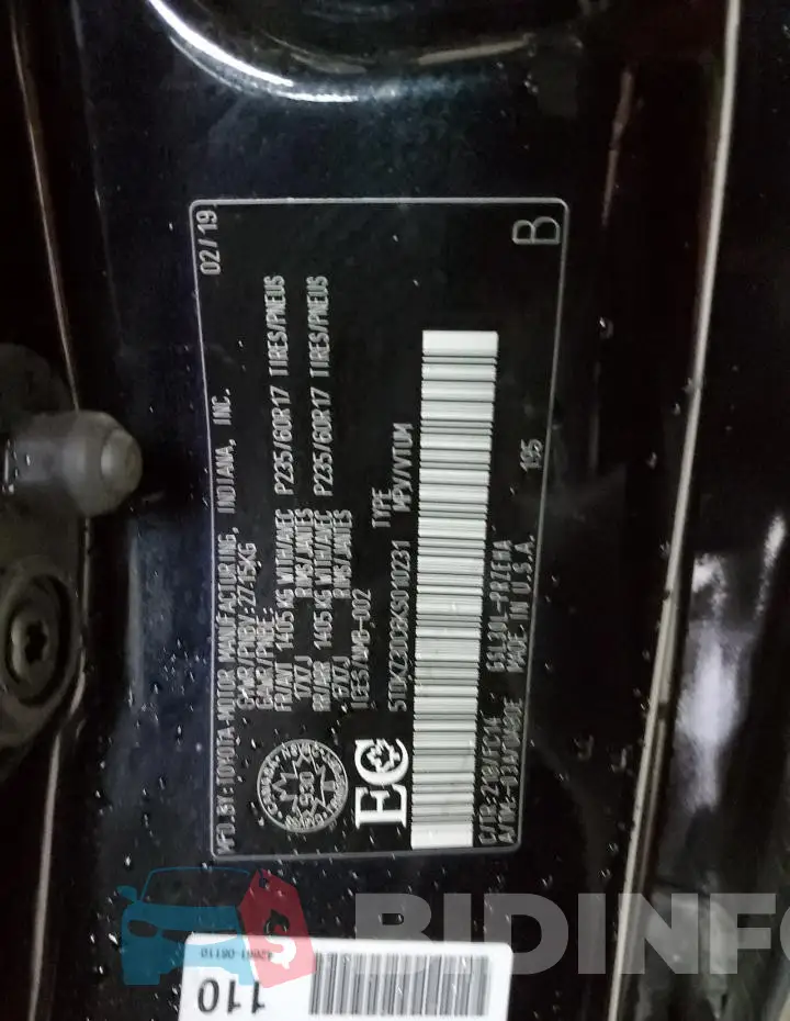 5TDKZ3DC6KS010231 Photo# 14