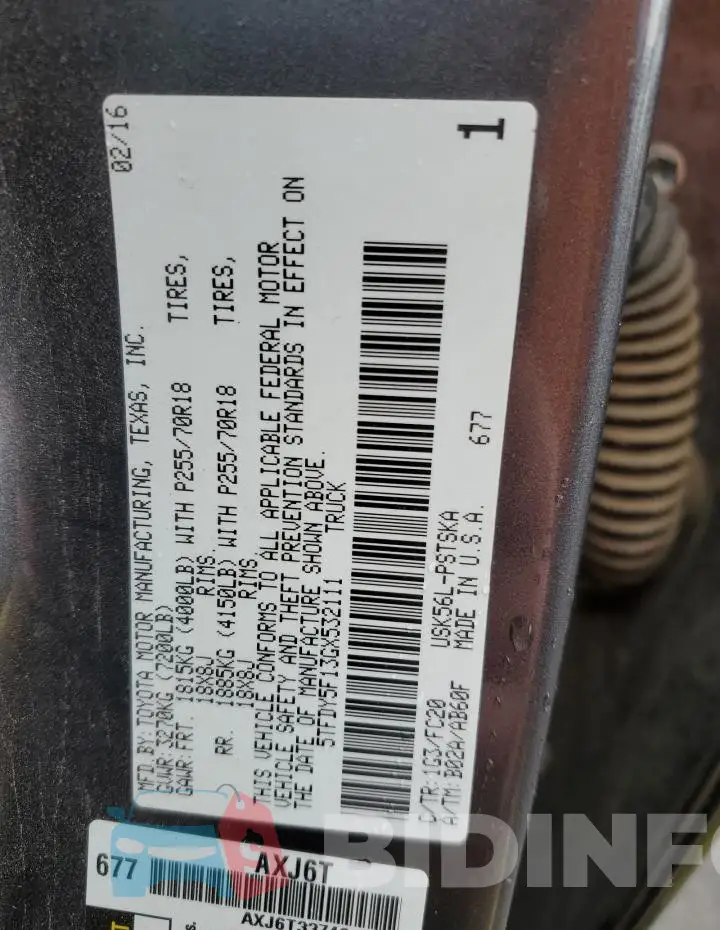 5TFDY5F13GX532111 Photo# 12