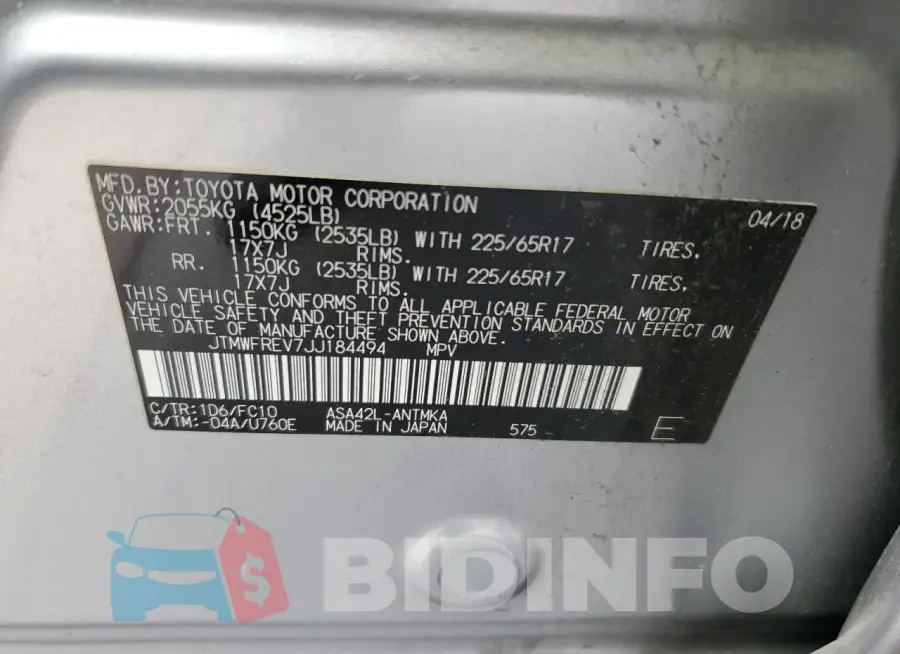 JTMWFREV7JJ184494 Photo# 13