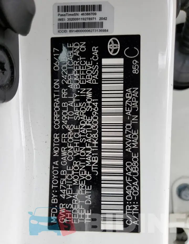 JTNB11HK8J3009641 Photo# 12
