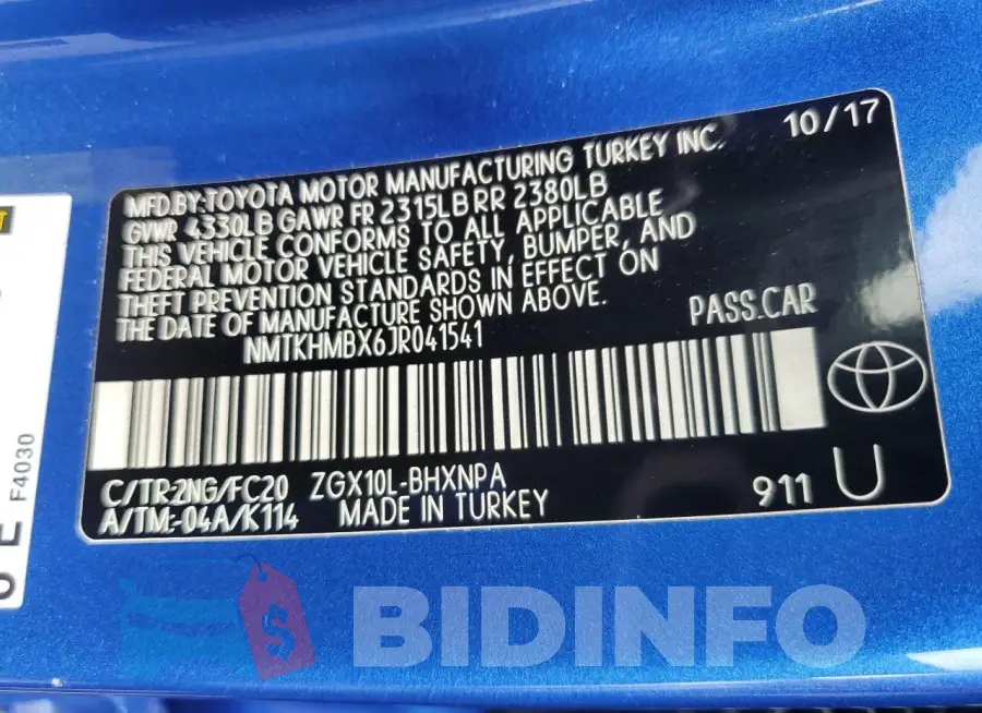 NMTKHMBX6JR041541 Photo# 13