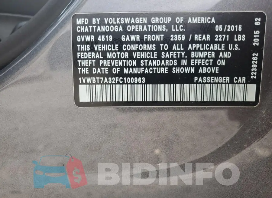 1VWBT7A32FC100963 Photo# 12
