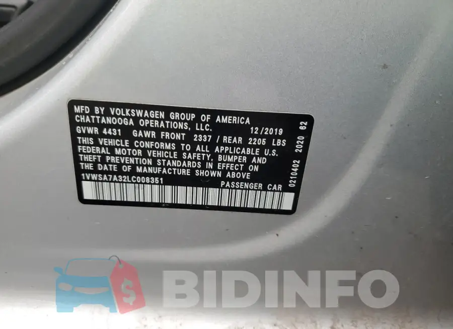 1VWSA7A32LC008351 Photo# 12