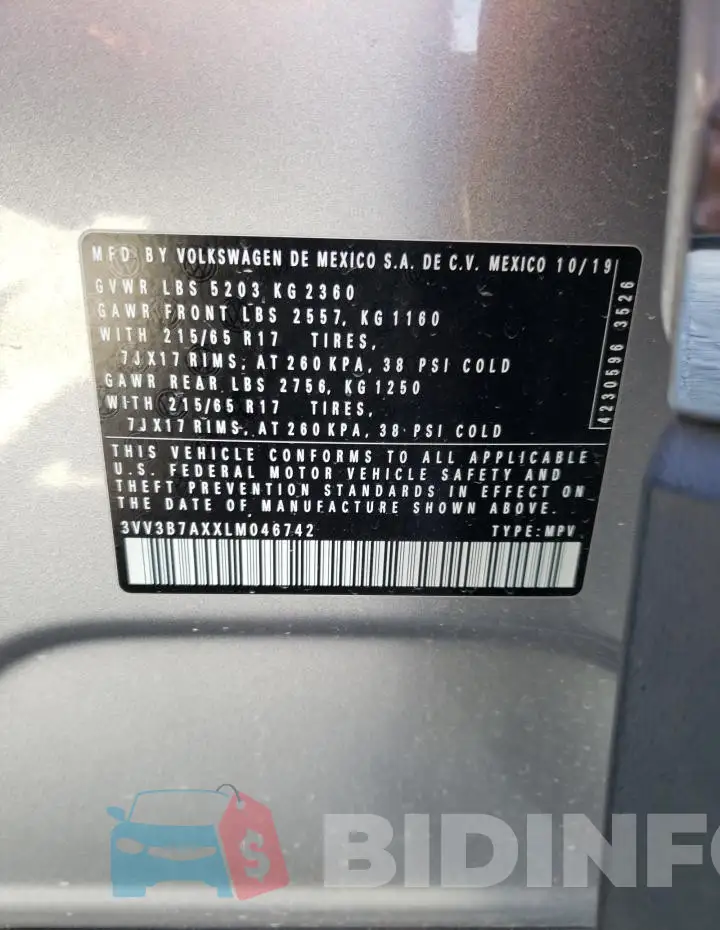 3VV3B7AXXLM046742 Photo# 13