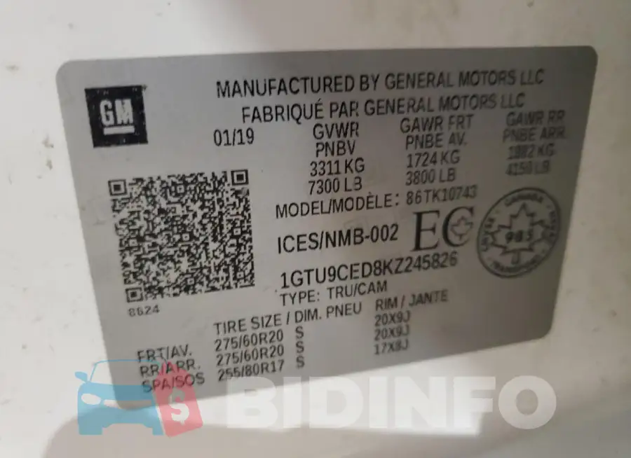 1GTU9CED8KZ245826 Photo# 12