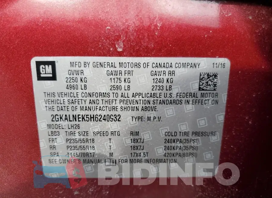 2GKALNEK5H6240932 Photo# 14