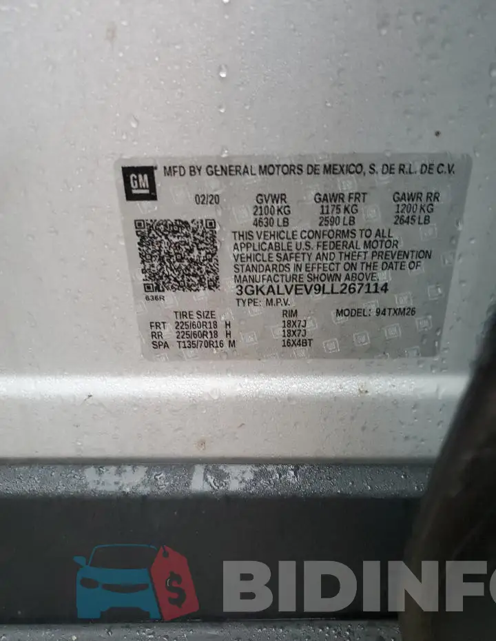 3GKALVEV9LL267114 Photo# 13