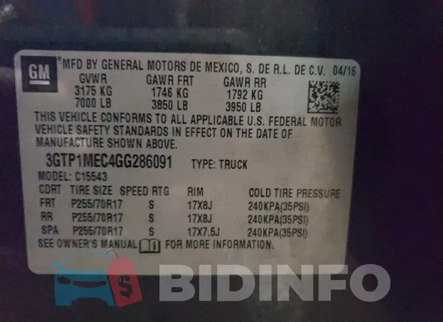 3GTP1MEC4GG286091 Photo# 13