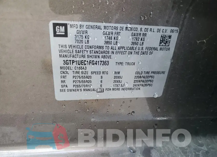 3GTP1UEC1FG417363 Photo# 12