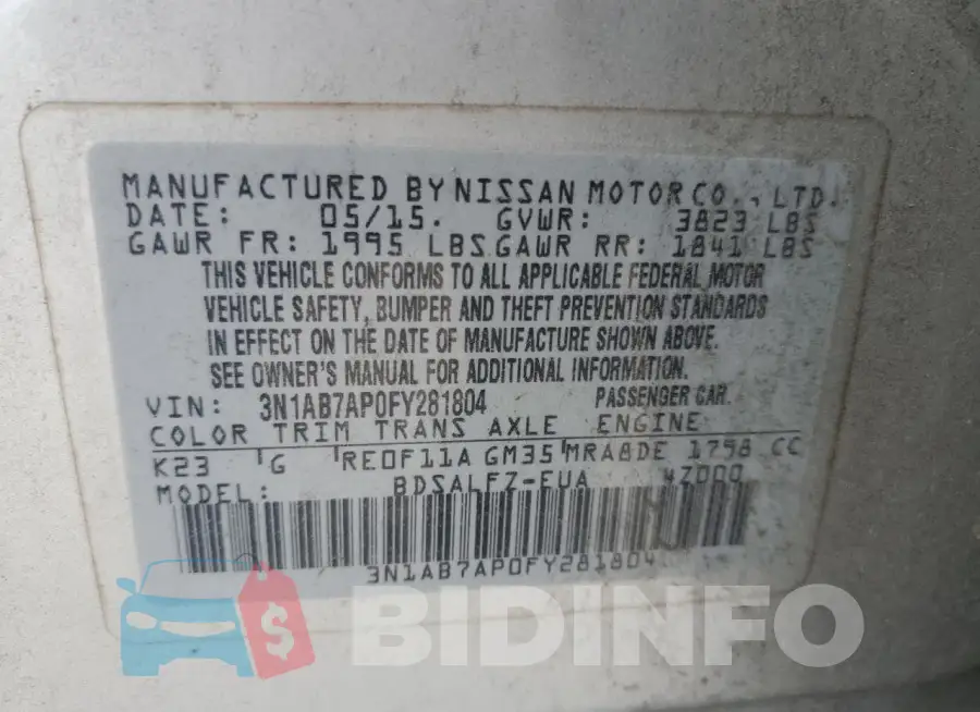 3N1AB7AP0FY281804 Photo# 12