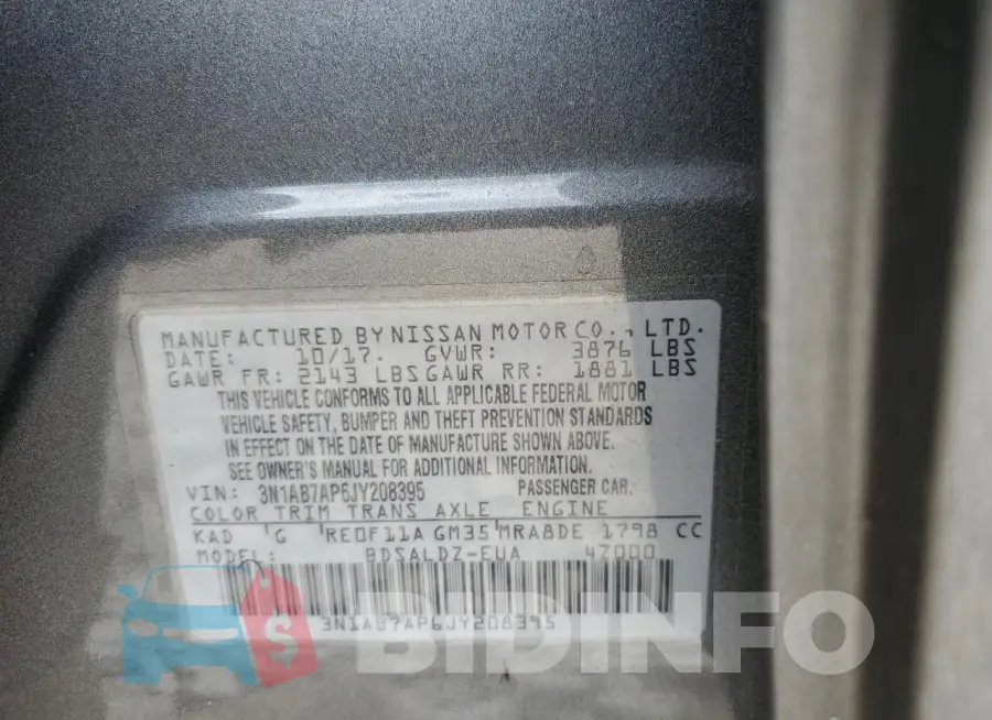 3N1AB7AP6JY208395 Photo# 12