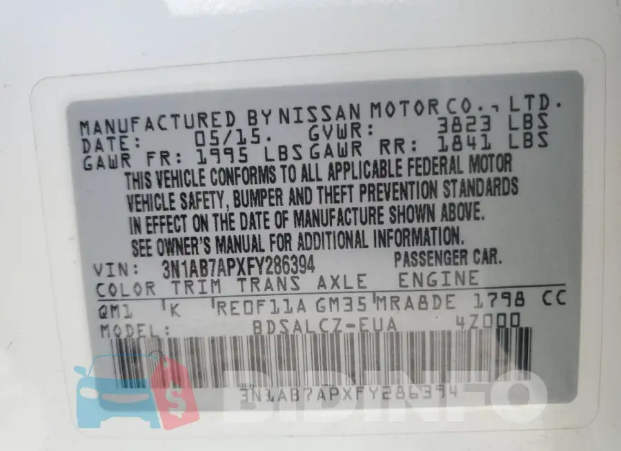 3N1AB7APXFY286394 Photo# 12