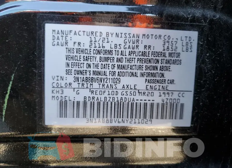 3N1AB8BV6NY211029 Photo# 13