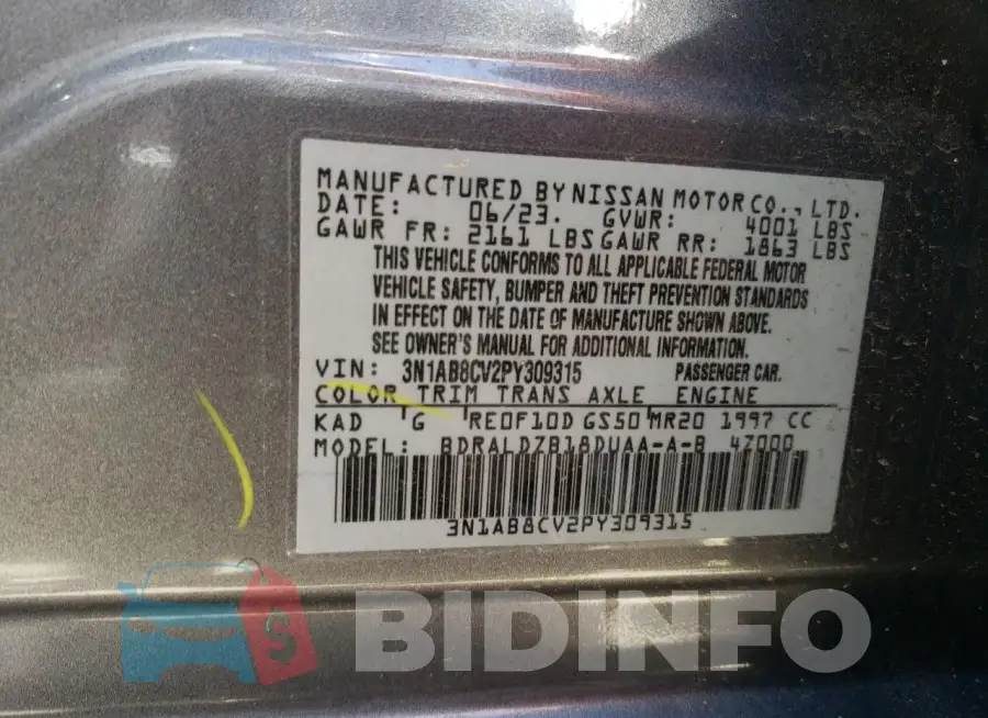 3N1AB8CV2PY309315 Photo# 12