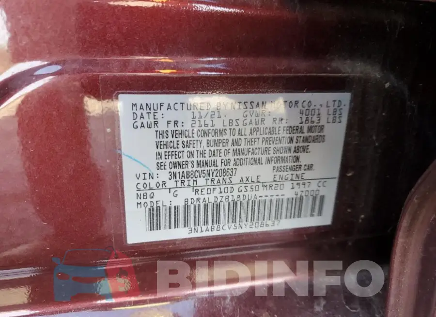 3N1AB8CV5NY208637 Photo# 12