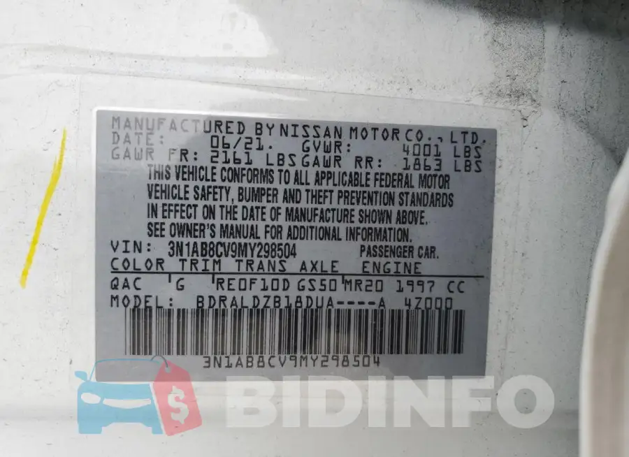 3N1AB8CV9MY298504 Photo# 13