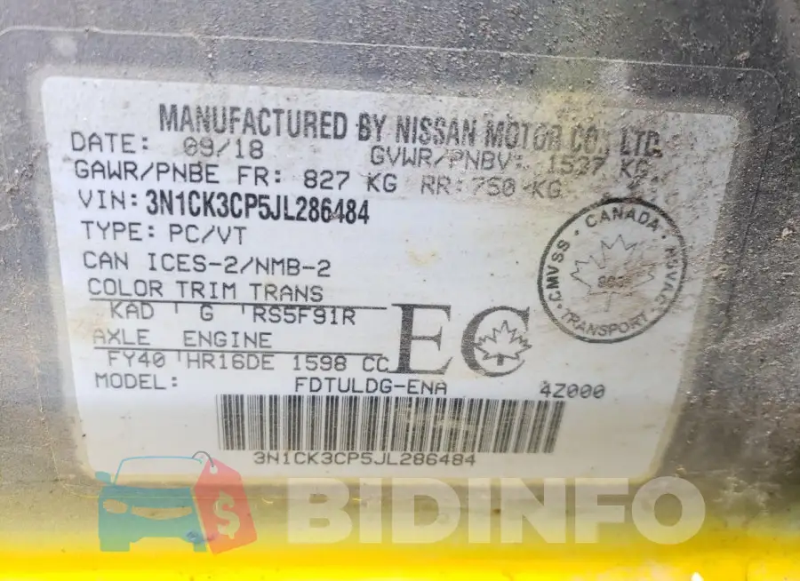 3N1CK3CP5JL286484 Photo# 13