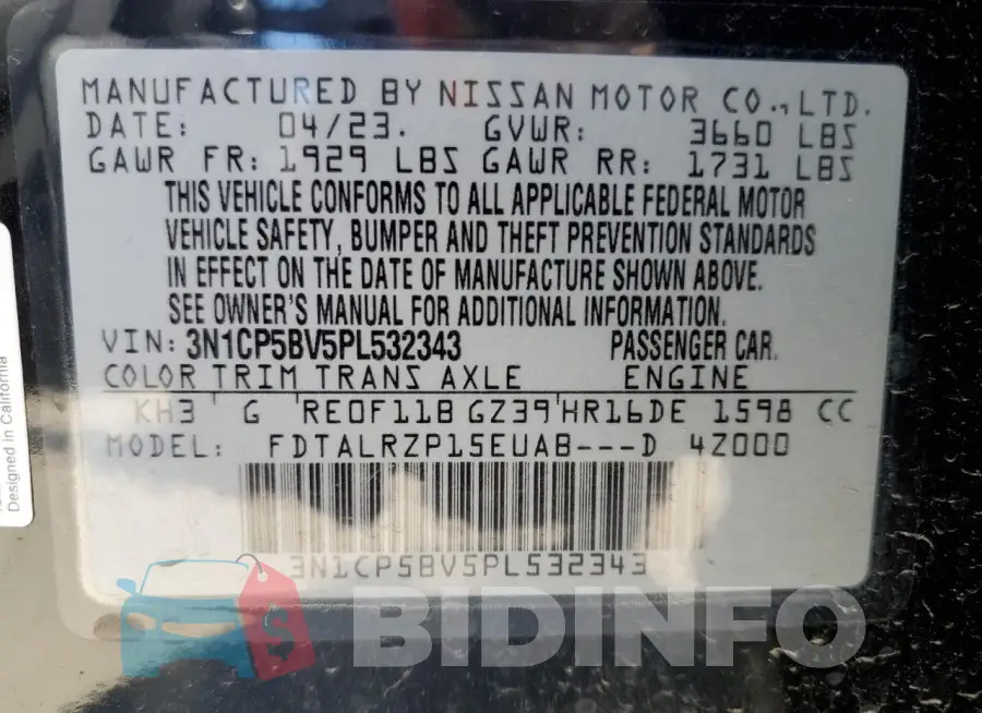 3N1CP5BV5PL532343 Photo# 13